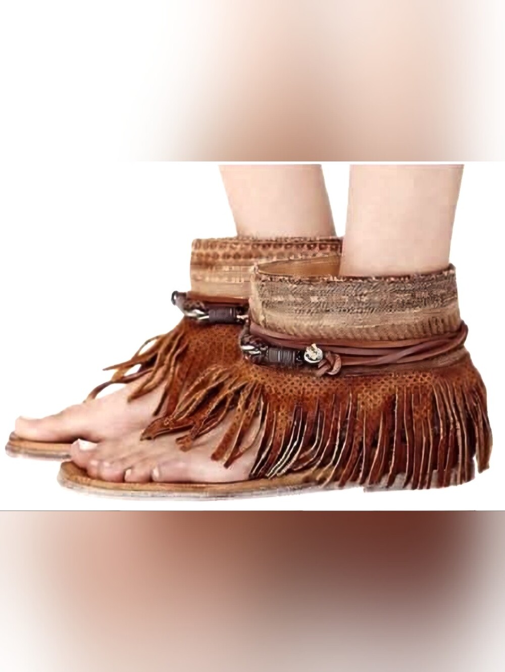 FREE PEOPLE Wonderland Fringe Sandals | Size 37 / US 7 | Made in Spain |Vintage